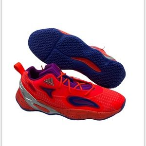 Adidas Exhibit A Men's Size 13 Solar Red/Silver Basketball Sneakers GY2752